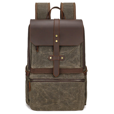 Mochila Hombre Cuero Crazy Horse Impermeable con Diseño Batik - Image 6