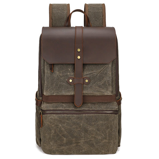 Mochila Hombre Cuero Crazy Horse Impermeable con Diseño Batik - Image 6