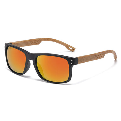 Gafas de Sol Cuadradas Retro con Pata de Madera y Lente Degradado para Hombre - Image 10