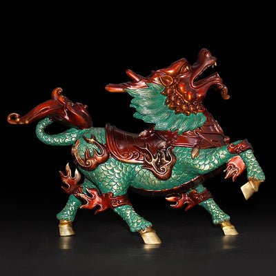 Par de Ornamentos Feng Shui Fire Kirin en Cobre - Decoración del Hogar - Image 2