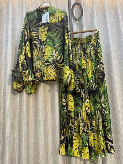 Conjunto de Dos Piezas: Blusa Estampada Personalizada + Pantalón Ancho de Cintura Alta - Image 57