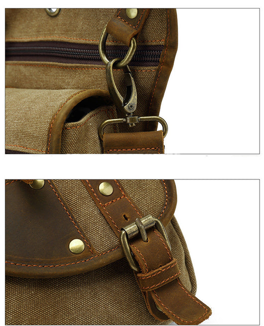 Bolsa Mensajera de Lona para Hombre - Estilo Casual y Versátil - Image 16
