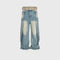 Calça Jeans Desgastada com Lavagem para Homens e Mulheres