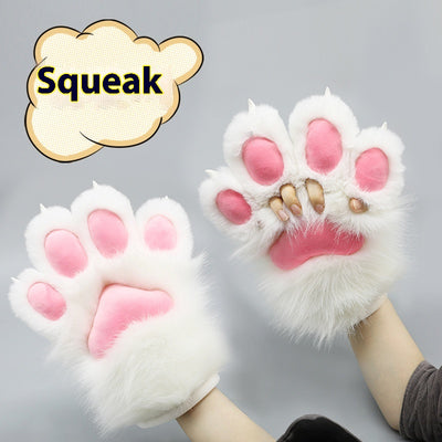 Guantes de Felpa Artesanales para Disfraz de Bestia - Garras Peludas Roleplay