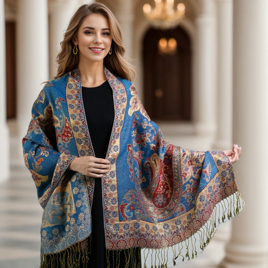 Pañuelo Étnico con Patrón de Anacardo y Borlas - Estilo Bohemio - Image 3