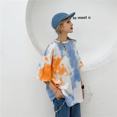 Camiseta Tie Dye Suelta de Manga Corta - Image 13