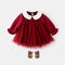 Vestido de Otoño para Niña en Lana Gruesa Rojo