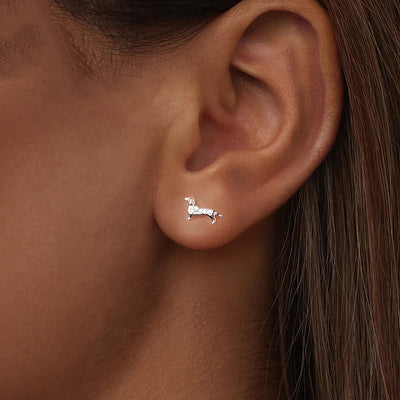 Aretes Miniatura de Perro Salchicha en Plata 925 - Image 10