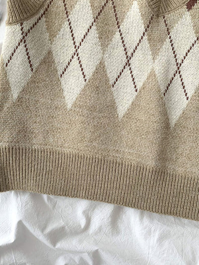 Chaleco V-Neck Retro Japonés Estilo Universitario Oversize - Image 4