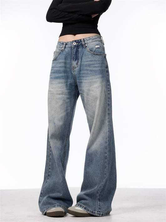 Jeans Vintage Rotos de Cintura Alta para Mujer - Azul Clásico - Image 7