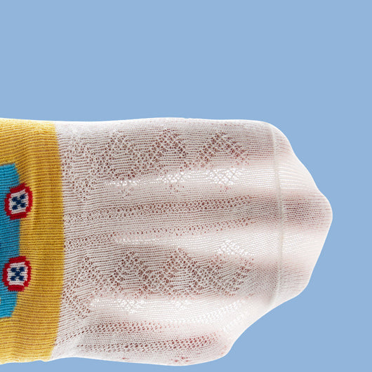 Calcetines de Algodón Transpirable con Patrón de Diamantes a Juego de Colores para Niños - Image 3