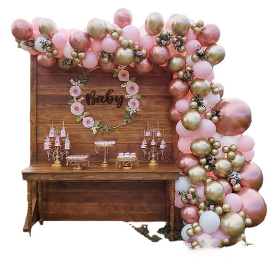 Set de Globos Metalizados Oro Rosado para Fiestas - Image 8