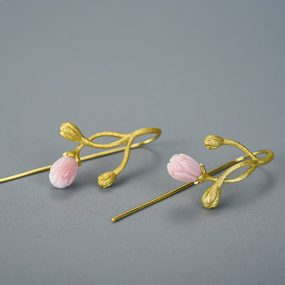 Aretes Reina Jazmín Concha Plata de Ley - Image 5