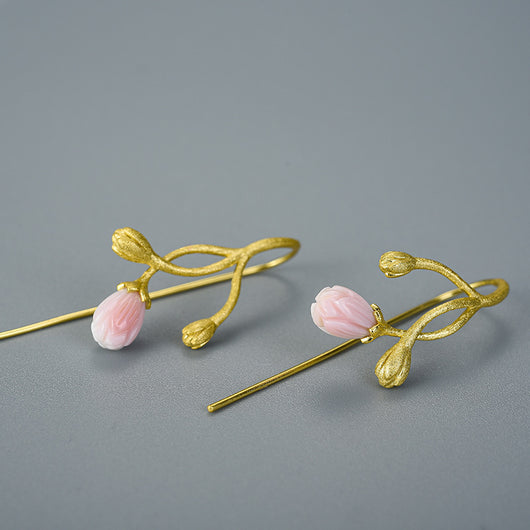 Aretes Reina Jazmín Concha Plata de Ley - Image 5