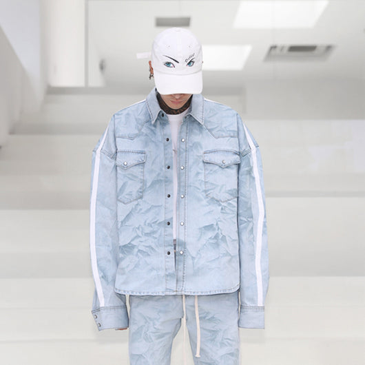 Chaqueta Denim Oversized Hip Hop Unisex - Mangas Anchas Estilo Urbano