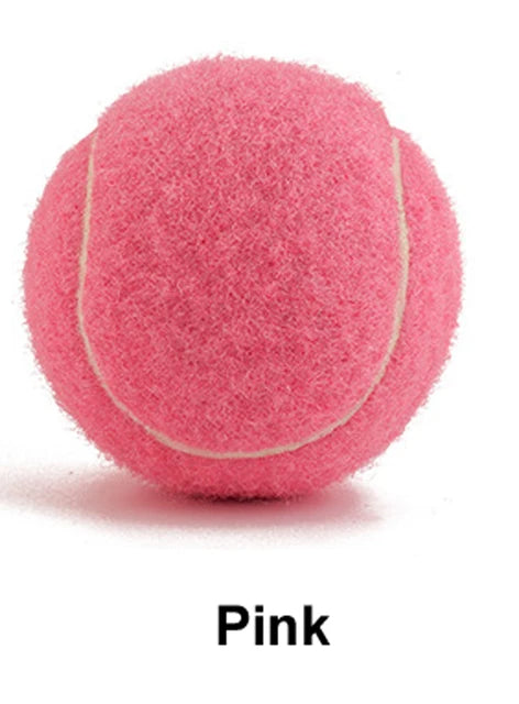 Pink rubber pet tennis ball, bite-resistant, for dogs to play fetch and chew. - Image 15