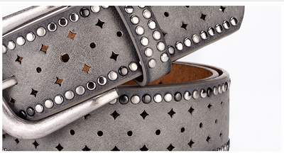 Cinturón de Moda con Hebilla de Remaches y Strass para Jeans - Image 15