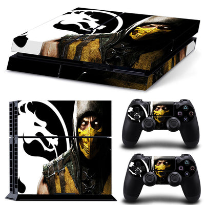 Camouflage skin set for PS4 console and two controllers, featuring a green, brown, and black textured pattern. - Image 9