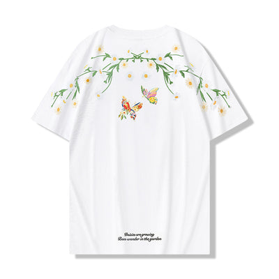 Playera Corta Estilo Chino con Mariposas de Cambio de Luz - Image 4