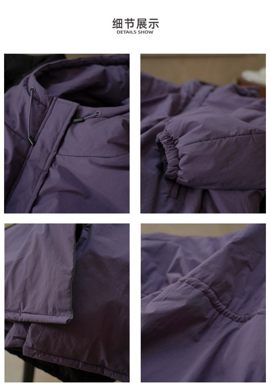Abrigo Acolchado Coreano Holgado con Capucha - Algodón Invierno - Image 15
