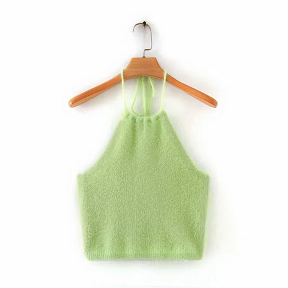 Blusa Halter Cuello Cruzado Versátil para Mujer