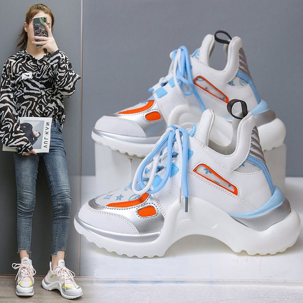 Zapatillas Deportivas Casuales con Suela Gruesa para Mujeres