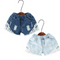 Shorts de Mezclilla Infantil Estilo Coreano con Encaje - Pantalones Cortos para Niñas