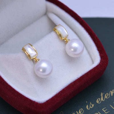 Aretes de Perlas de Agua Dulce Blancas 10-11mm - Círculo Perfecto Brillo Intenso - Image 10