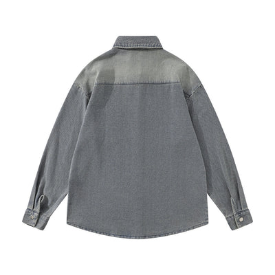 Camisa Denim Blanca Desgastada Estilo Urbano Punk para Hombre - Image 15