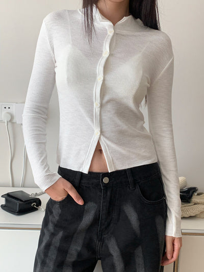 Blusa Asimétrica de Botones con Solapa Clásica - Image 14