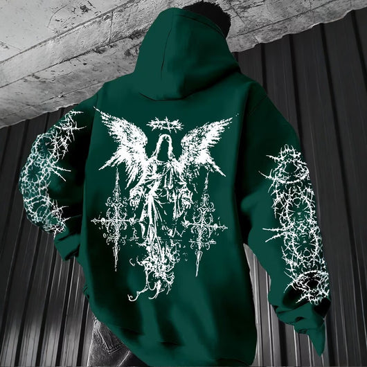 Sudadera Hombre con Estampado 3D Digital Alas de Ángel - Image 3