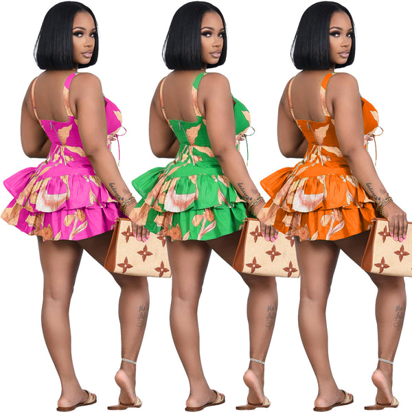 Conjunto de Culotes Fruncidos con Tirante Ajustable