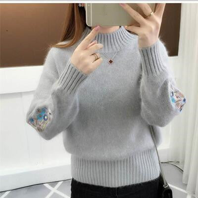 Blusa Manga Larga Cuello Alto con Bordado en Hilo - Image 9