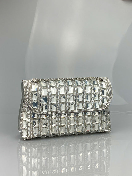 Clutch de Cristal Brillante con Cadena de Strass - Image 21