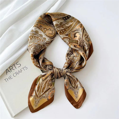 Pañuelo de Seda Cuadrado Rayas Blanco y Negro - Accesorio Versátil para Primavera - Image 50
