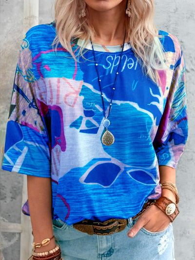 Camiseta Mujer Cuello Redondo Estampado Mapamundi - Image 4