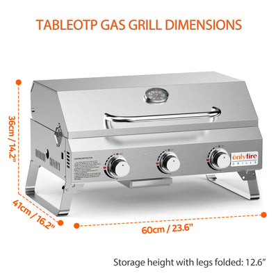 Asador de Gas de Escritorio con 3 Quemadores - Image 13