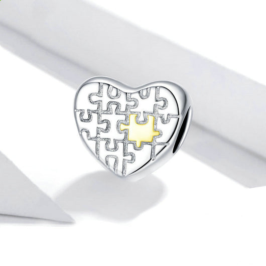 Dije Puzzle Corazón Plata S925 - Pulsera DIY Personalizable - Image 7