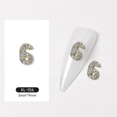 Joyas de Uñas 3D Explosión Dorado con Diamantes - Image 9