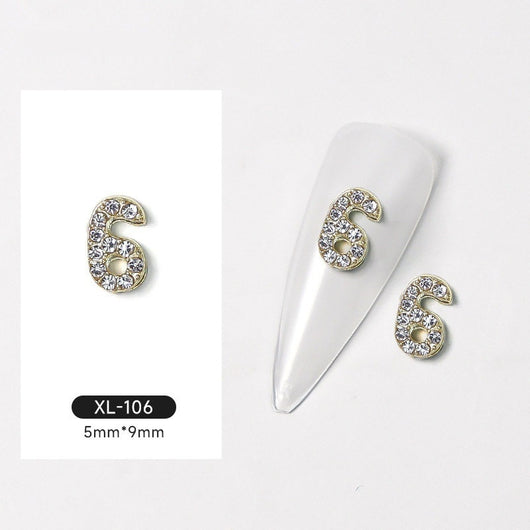 Joyas de Uñas 3D Explosión Dorado con Diamantes - Image 9