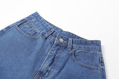 Jeans Rectos de Talle Alto con Estampado de Mariposas - Image 8