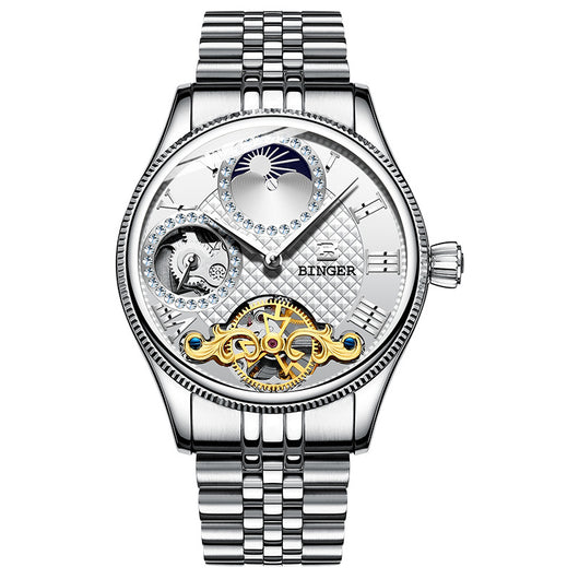 Reloj Automático Esqueleto de Acero Inoxidable Resistente al Agua - Image 15