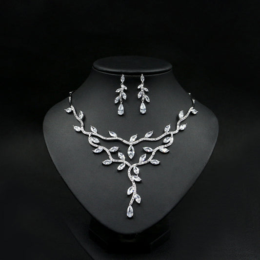 Conjunto de Collar Novia Circonita Estilo Europeo y Americano