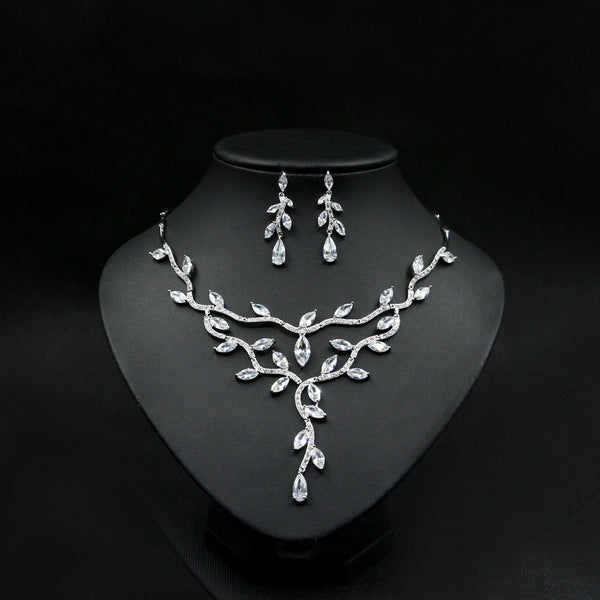 Conjunto de Collar Novia Circonita Estilo Europeo y Americano