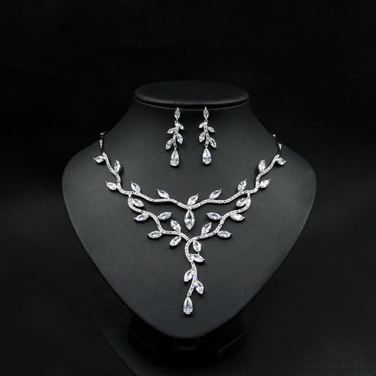 Conjunto de Collar Novia Circonita Estilo Europeo y Americano