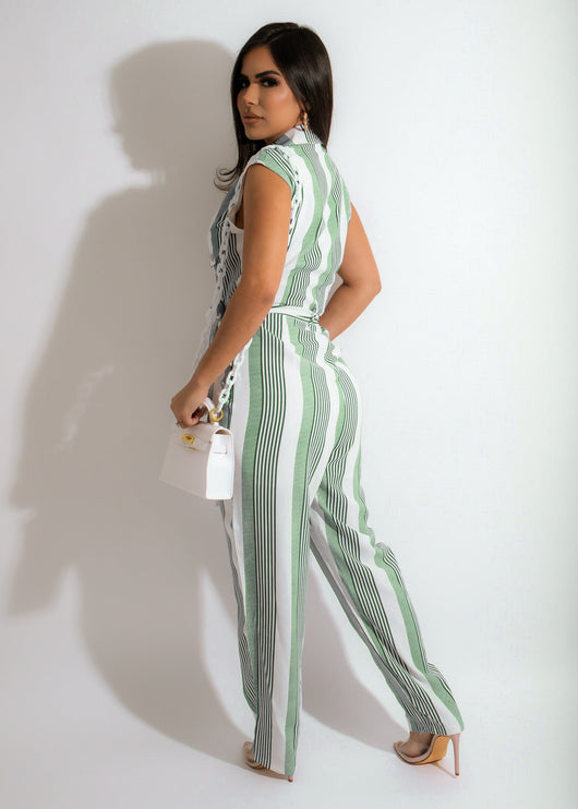 Jumpsuit para Mujer con Estampado de Rayas y Bloques de Color - Image 11