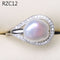 Anel de Pérola Barroca Natural Platinum Moon Design 12 estilos