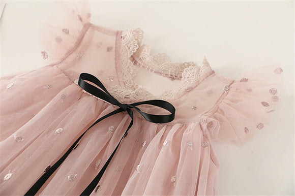 Vestido Infantil de Encaje Elegante para Niñas 3-8 Años