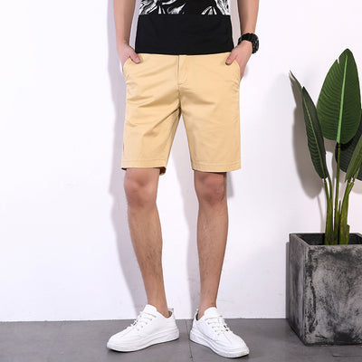 Shorts Casuales de Algodón para Hombre - Colores Sólidos - Image 2