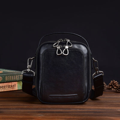 Bolsa Mensajera Casual Retro en Cuero Genuino para Hombre - Image 4